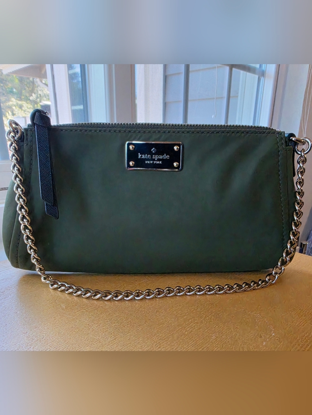 Kate Spade Green Nylon Chain Mini Bag